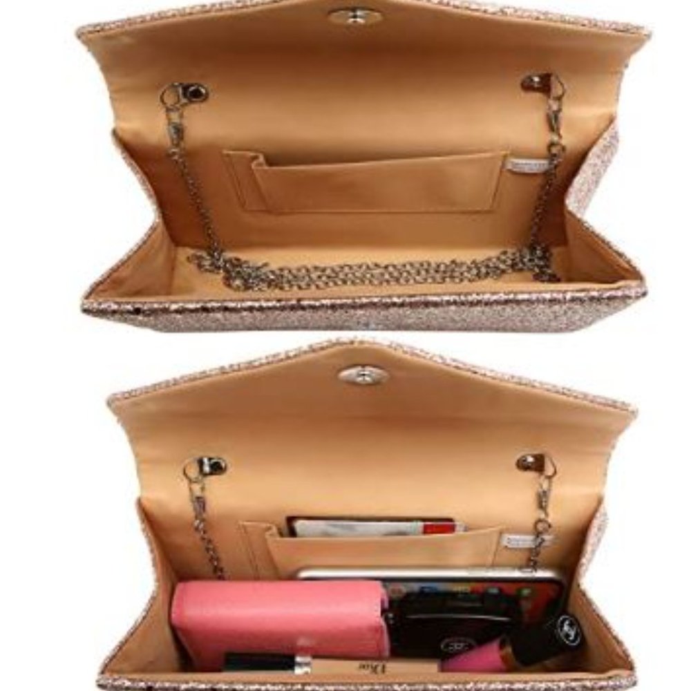Women Shimmering Clutch Bags-- Evening Formal Purse - Picture 2 of 6